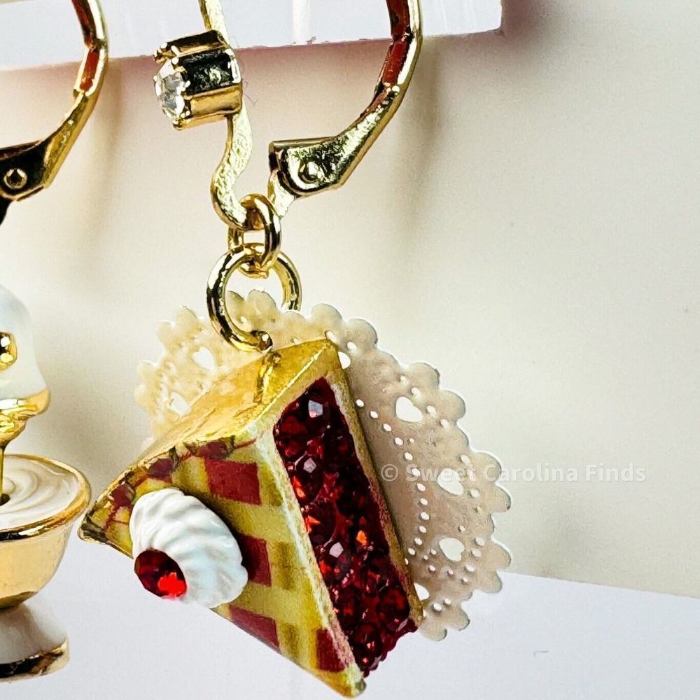 Betsey Johnson • Babycakes Pie & Mixer Earrings • Mismatch Drop • Cherry Pie - Picture 5 of 12